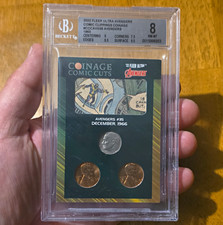 2022 Fleer Ultra Avengers Coinage Comic Cuts #CCCAVG35 BGS 8 SN 01/12 picture