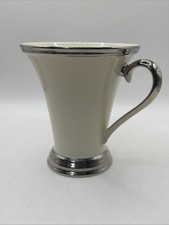 LENOX Accent Mug Dimensions Collection Solitaire Nouveau Ivory 10oz Platinum picture