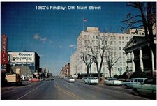 Findlay, OH Main Street 1960's Refrigerator / Fridge Tool Box Magnet picture