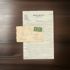 📦 ORIGINAL 1917 HOTEL MIT-WAY EMPORIA KANSAS LETTER & MATCHING POSTMARKED... picture