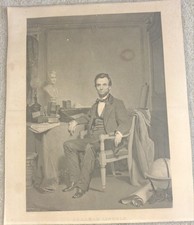 Abraham Lincoln Engraving The Head John Sartain X2 1864 picture