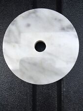 Vintage  Italian 3  1/2 “ White Round marble bases with side hole picture