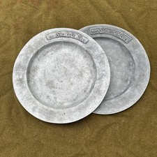 Vtg Pewter Plate York Metalcrafters The Smuggler's Inn American Restaurant Pair  picture