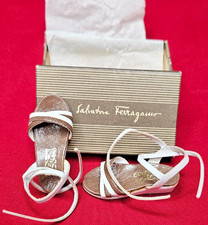 VTG Salvatore Ferragamo Miniature Shoes PAIR 1.6” Sandal Salesman Sample W/Box picture