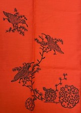 Vintage Harwood Steiger fabric 44x70 Cactus Quail Red Black Cotton picture