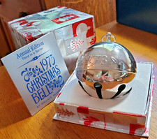 Wallace 3rd Annual Christmas Sleigh Bell 1973 Original Box and Card Silverplate picture
