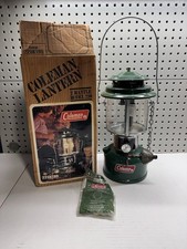 Vtg 1982 Coleman 220K Lantern in Box & 2 new mantles, funnel, hang chain 220K195 picture