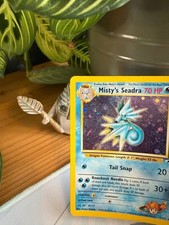 Misty's Seadra 9/132 - Gym Heroes Pokemon Holo MP - SWIRL picture