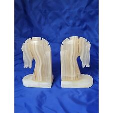 Onyx Horse Head Bookends 6 Inches Tall Flawed picture