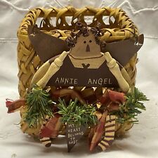 PRIMITIVE ANNIE ANGEL SMALL BASKET “MY HEART BELONGS TO ANDY” 4x4x4 in. picture