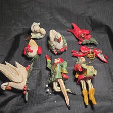 Vtg 1989 House of Hatten 12 Days of Christmas Ornaments Denise Calla Set of 8 picture