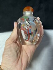 Reverse Inside Painted 4 Sided *4 Geisha Women* Snuff Bottle Glass W/ Stopper picture