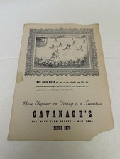 Vintage 1948 Cavanagh's Restaurant Menu New York City New York Baseball Cover picture