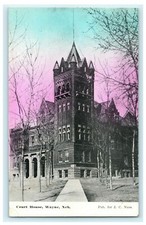 Court House Wayne Nebraska 1911 Hartington Vintage Antique Postcard picture