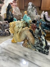 Amazonite Dragon hand carved very unique picture
