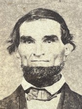Antique Cart de Visite CDV Chin Curtain/ Lincoln/ Chinstrap Beard Man and Wife picture