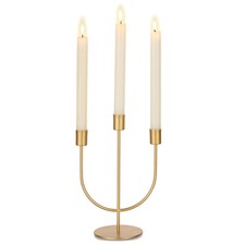 Sziqiqi Gold Candelabra Candle Holders, 3 Arm Candelabra Table Centerpiece picture