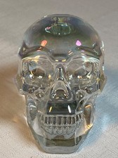 Crystal Skull Head 3'' Glass Skull Statue Art Collectible Sculpture Goth EUC picture
