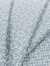 Schumacher Geometric Upholstery Fabric- Scout Embroidery / Sky 2.30 yds 73563 picture