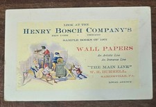 1901 Henry Bosch Co Wallpaper Advertising Trade Card Sabinsville PA Victorian Ep picture