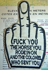 Air Cavalry Patch - F YOU, YOUR HORSE and the COLONEL - Vietnam War - xxxx Y picture