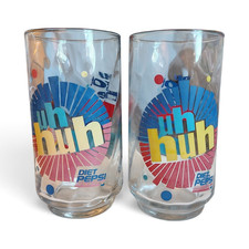 Vintage 1991 Diet Pepsi Ray Charles Uh-Huh Glass Set of 2 You Got The Right One picture