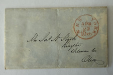 1847 James N. Stark Cauder  & Jenkins NY Erie Canal Stampless Cover & Letter 10c picture