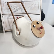1958 LaGardo Tackett Double Face Cookie Jar Schmid MCM Ceramic Wood Rattan picture