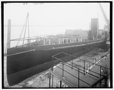 Wyandotte Michigan 1907 Steamer City of Cleveland Bow View Shipbuilding picture