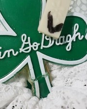 4 Homemade St Paddy’s Day Irish Erin Go Bragh Napkin Rings Holders Primitive Vtg picture