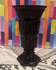 Vintage Avon 1876 Cape Cod Ruby Red Glass 8” Footed Flower Vase Pedestal Heavy picture