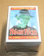 1988 Topps Fright Flicks COMPLETE 88 Card 11 Sticker SET with ALL 4 wrappers picture