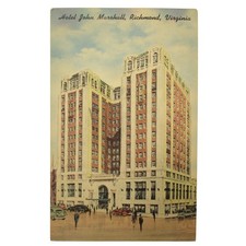 Vintage Hotel John Marshall Richmond Virginia Linen Postcard Architecture View picture