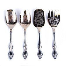 TROIKA Stainless Steel Salad Serving Set of 4 [2 Salad Forks + 2 Salad Spoons] picture