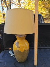 XLarge Antique French Terracotta Confit Lamp 27” W/ 14
