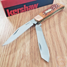 Kershaw Gadsden Pocket Knife D2 Tool Steel Blades Brown Jigged Bone Handle 81BJB picture