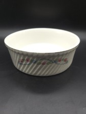 Vintage Hall China Wildfire French Baker Pink Roses Blue Ribbon Good Trim picture
