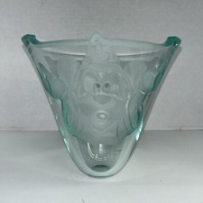 Disney Robert Guenther Sorcerer Mickey Etched Curved Glass Vase 21/750 LE RARE picture