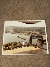 Vintage 1950 - 1960 Aerial Lift Bridge Duluth MN 8X10 Aerial Photo On Cardstock picture