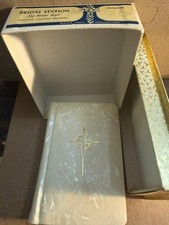 Vintage  BRIDAL EDITION MY BRIDAL BOOK White Peark Flowered Gold Edges 1957 NIB picture