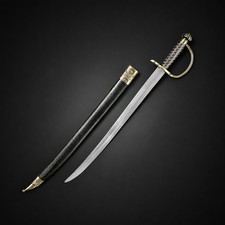 P.S. Caribbean Pirate Sword Pirate Cutlass Saber Sword  (Brass Hilt) picture