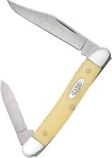 Case XX Pocket Knife Chrome Vanadium Carbon Steel Blades Yellow Synthetic Handle picture
