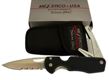 Meyerco Blackie Collins MCPARAS Serrated Tactical Knife Seki Japan w/ Box picture