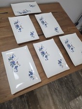 Vintage Japanese Sushi Plates, Rectangular,  Porcelain, Fine China, Set Of 6 picture