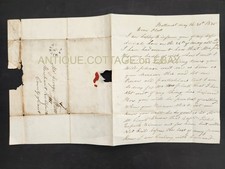 1838 antique STAMPLESS COVER LETTER BRIDEKIRK gb MAJ GEORGE PLATT new brunswick picture