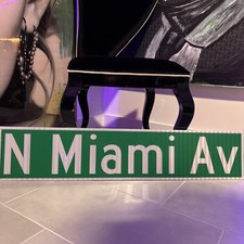 Miami Ave Reflective Road/ Metal Street Sign Brand New 39” x 8” 🔥 picture