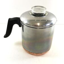 Vintage Revere Ware 1801 Coffee Pot Percolator 4 Cup Stainless Copper Bottom picture