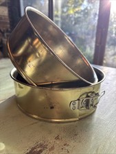 Vintage 9” Springform Cake Pan Gold Tone Clamp Set 2 Made In Brazil picture