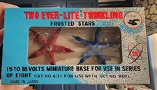 Rare Box of Two Ever-Lite Twinkling Frosted Star Light Bulbs NRFB NOS picture