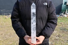 3.8LB Top Natural Clear Quartz obelisk Crystals Tower Point Wand Reiki Energ picture